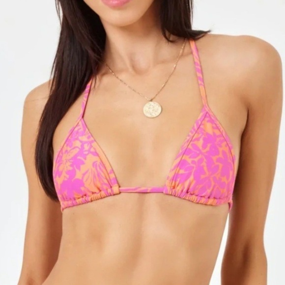 NWT! L*Space Aspen Triangle Bikini Top Path To Paradise Print Small $99 - Picture 1 of 4